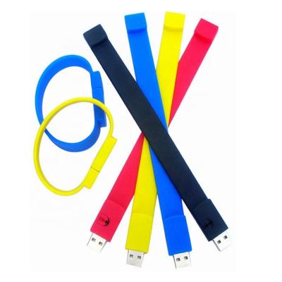 China PVC wristband usb flash drive promotional wristband 2gb usb memory hard disk usb for sale