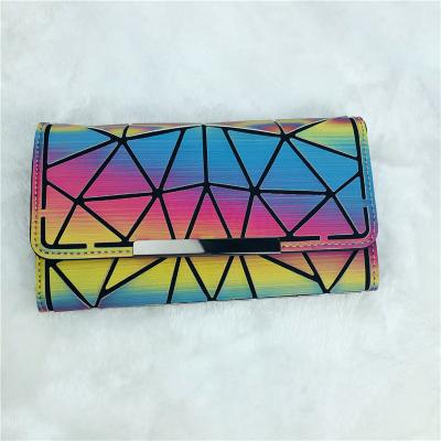 China Reflective 3D Rainbow Holographic Luminous Purse Color Changes Bula Anti-theft Geometric Purse Summer Purse And Handbag For Women for sale