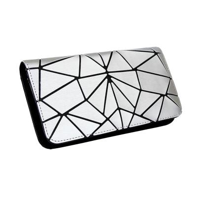 China Yiwu Manufacturer PU Fashion Geometric Waterproof Nice Matte Leather Long Purse Wallet for sale