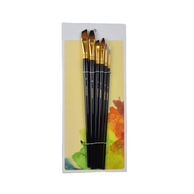 China Chinese 6pcs Acrylic Oil Painting Drawing Brush for Wall Artist Painting Brush Set Private Label Watercolor for sale