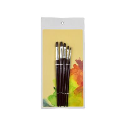 China Durable Smooth Brush 5pcs Pony Hair Oil Painting Artist Drawing Brush for Oil Painting Watercolor Painting for sale