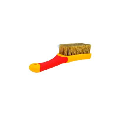 China Viable White Bristle Anti-Slip Silicone Covered Plastic Handle Bristle Hair Household Brush for sale