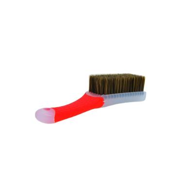 China Sustainable Soft Brown PP Nano Anti-Slip Silicone Covered Plastic Handle PP Nano Hair Household Brush for sale