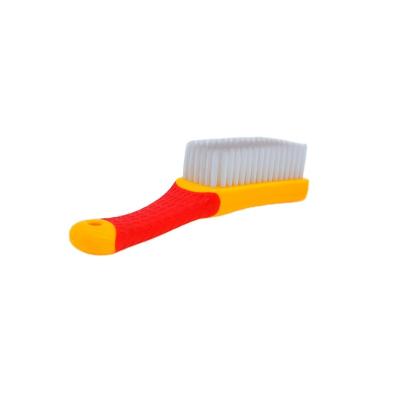 China Sustainable anti-slip silicone covered silicone handle cover plastic handle pp nano hair household brush for sale