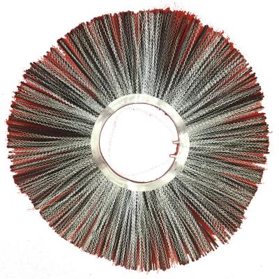 China Public Health Hot Selling 5 Inch PP Mix Curved Steel Ring Wafer Type Street Sweeper Vehicle Brush for sale