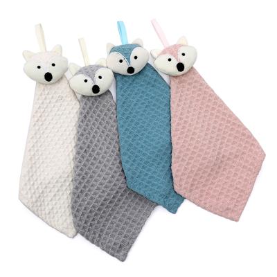 China Wholesale Viable Cartoon Shower Bathe Cute Face Wash Small Fox Hand Towel Cleaning Hand Towels for sale