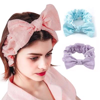 China New Design Soft Stretchy Makeup Headband For Women Wholesale Bow Cosmetic Headband for sale