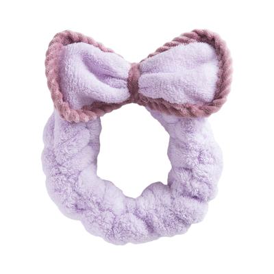 China Fashion Knotted Coral Fleece Comfortable Thick Headband Face Wash Stretch Eco-friendly Headband for sale