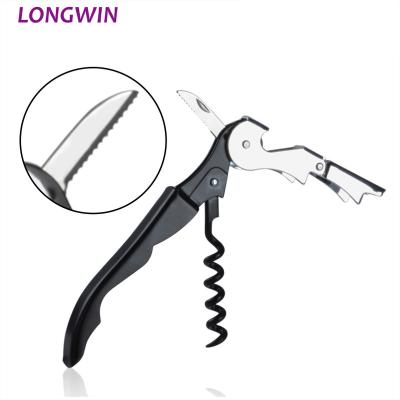 China Disposable Double Hinged Stainless Sommelier's Corkscrew Server Friends Twist Wine Openers for sale