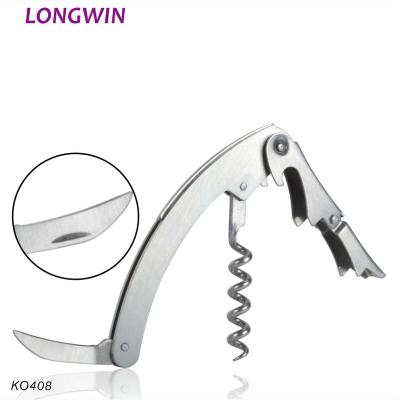 China Disposable Double Hinged Stainless Sommelier's Corkscrew Server Friends Twist Head Wine Wine Opener for sale