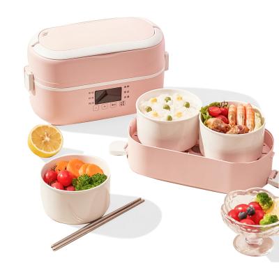 China 2L Rice Cooker Home Office Fashionable Hot Selling Car Use Food Rice Container Heater Portable Heating Electric Bowl for sale