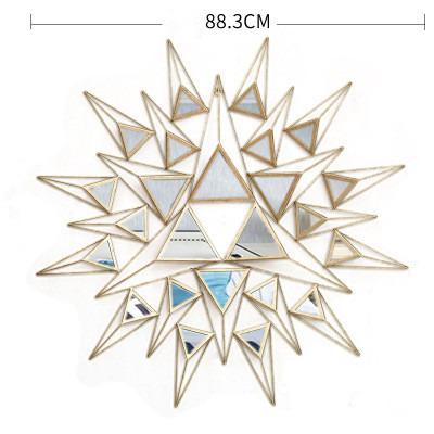 China Art Decor Hotel And Restaurant Triangle Mirror Metal Hanging Decoration for sale