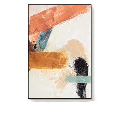 China Art Decor Modern Abstract Orange Evening Glow Oil Painting Wall Hanging Decor With Frame for sale