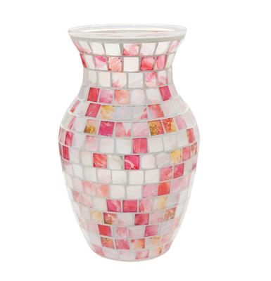 China New Minimalist Modern Mediterranean Style Vase Glass With Shell Patch Flower Pot for sale