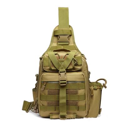 China Fishing Tackle Bag Tactical Sling Bag Reel Lure Bag Hunting Camouflage Outdoor Waterproof Shoulder Bag for sale