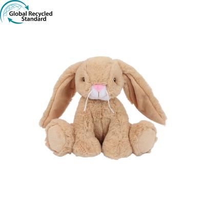 China Gift 100% Recycled Material Eco-friendly Fabric Stuffed Cute Brown Rabbit Bunny Plush Toy for sale