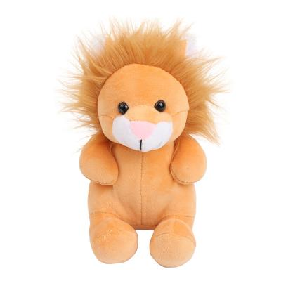 China 6inch Plush Wild Animals Cute Stuffed Lion Plush Toy With Plastic Particle for sale