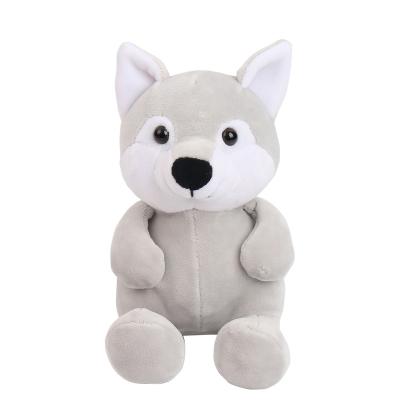 China Custom Plush Toy Cute Wolf Stand Stuffed Animals With Plastic Particle for sale