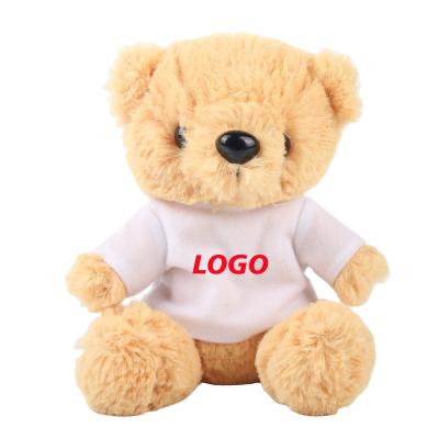 China Pretty Gift Custom Plush Stuffed T Shirt Brown Teddy Bear for sale