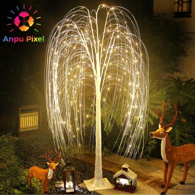 China Waterproof Outdoor Holiday LED Decoration ANPU Pixel Fairy Lights Willow Tree Lights Willow Tree Lights IP65 Fairy Lights Tree Decor for sale