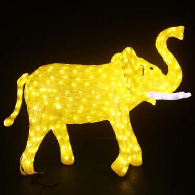 China Christmas Letters Light Up New Design 1*1.4mt New Design CE/24V LED 3D Elephant Sculpture Pattern Light Yellow Elephant Pattern Light for sale