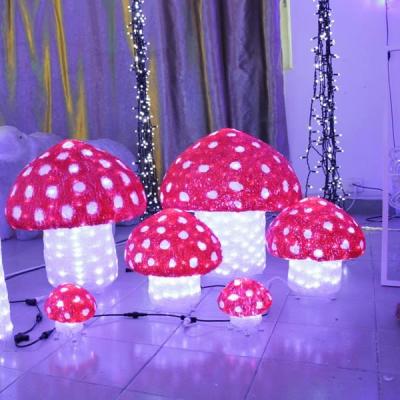 China Christmas Letters Light Desgin 60*35*15cm Mushroom,Wholesale 3pcs/set Christmas Street Led Decoration Pattern Lights 3D Sculpt Lighting for sale