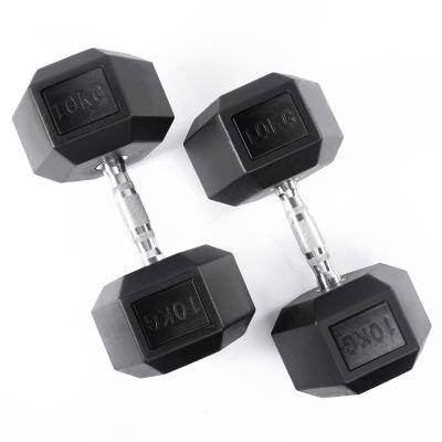 China Universal Cheap Fitness 10kg 50kg Rubber Gym Equipment Weight Sets 40kg PU Dumbbells 30kg Rubber Hex Dumbbell Set for sale