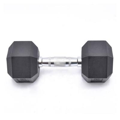 China Universal Weight Lifting Hex China Factory Kg Dumbbell Gym Equipment Rubber Coated Dumbbell Set for sale