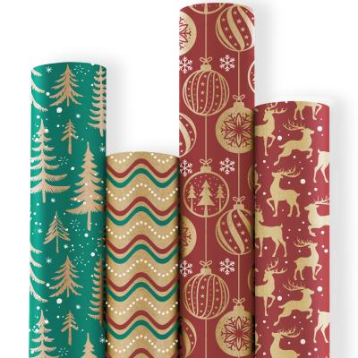 China Roll 30 Inch 10feet 80gsm Christmas Stocking Jumbo Flower Cheap Roll Wrapping Paper Envelope Wrapping Paper Papel De Envolver Flores Recycled Materials for sale