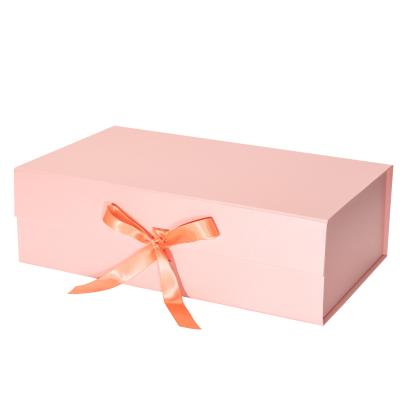 China Recyclable in Store Pink 35*23*11cm Birthday Holiday Party Gift Box Luxury Papel de regalo de caja de embalaje Folding Paper Gift Box for sale