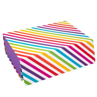 China Recyclable In Store Colorful Rainbow Stripes Gift Box Colorful Rainbow Stripes Gift Box Birthday Holiday Party Embalagem Caixa De Presente for sale