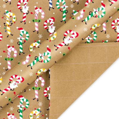 China Moisture Proof Xmas Colored Wrapping Paper Letters Blumenwickelpapie Christmas Bow Gift Paper 30 Inch 10 Feet for sale