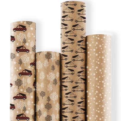 China Custom Fashion Moisture Proof Pattern Thickening Wrapping Paper Kertas Pembungkusan Flower Wrapping Paper With Exquisite Pattern 30 Inches 10 Feet for sale