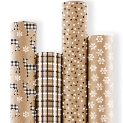 China OEM or ODM moisture proof wrapping paper roll with floral pattern for gift wrapping paper wedding wrapping paper verpakking 30inch 10ft for sale