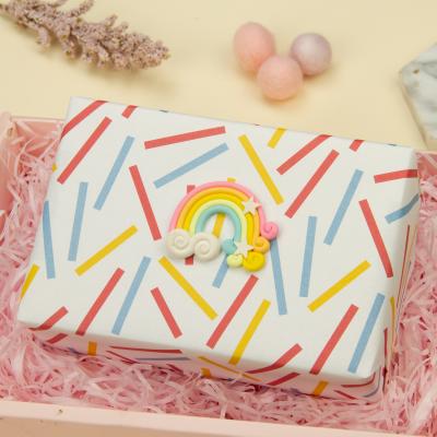 China Unique Materials Quality Recycled Gift Wrapping Wrapping Paper Custom Hot Selling Printing Paper Birthday 30 Inch 10 Feet for sale