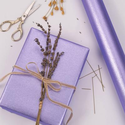 China Recycled Wrapping Paper Purple Tone Gift Wrapping Paper Decorating Paper OEM personalizado papel de regalo materials 30inch 10ft for sale