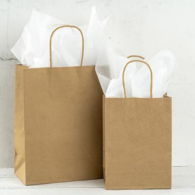 China Recycled materials rts papel 120g birthday wedding sacos recycled stationery 2.1*1.1*2 Christmas Brown paper bag. 7cm for sale