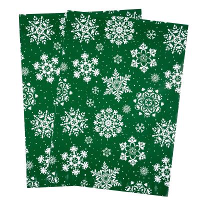 China Christmas Dropshipping Snowflake Green Print Self-seal Envelope Mailing Mailers Bubble Envelope Mailer Express Bag for sale