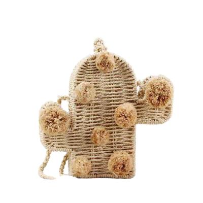 China 2021 fashion new arrival sling bag rigid cactus like grass woven bag special design bag fashion small for sale