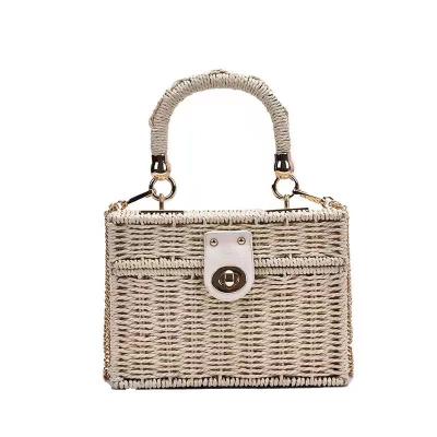 China 2022 Fashion Spring Design Beach Shoulder Bag New Woven Women Handbags Straw Handbags Casual Beach Bag for sale