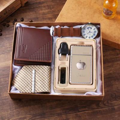 China Hot Selling Exquisite Gifts Wallet+Watch+Shaver+Tie 4pcs Exquisite Packaging Gift Set Men's Favorite Gift for sale