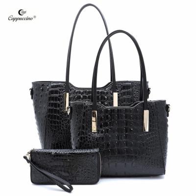 China NATIONAL 2021 NATIONAL Ortich Croc Style PU Leather Set Women Fashion Ladies Handbags One Piece for sale