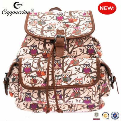 China Wholesale BACKPACK GIRLS DAY BACKPACK Good Quality Oil Cloth Canvas Waterproof High School Backpack For School for sale