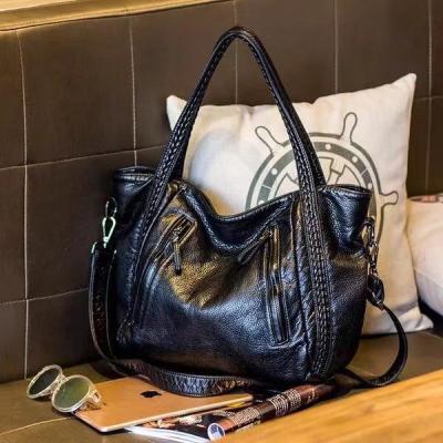 China Fashion Popular Fashion Handbags Factory Bag Design Washed Leather Bag PU Bag In China for sale