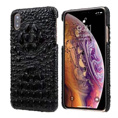 China 100% Genuine New Crocodile Leather Handcrafted Premium Cell Phone Case For i Phone 11/X/XR CAP20191116B for sale