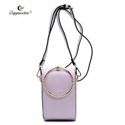 China 2018 Mini Cute Satchel Cell Phone Saffiano OEM ODM High Quality Round Handle Purse Poucch Boxy Case For Girl for sale