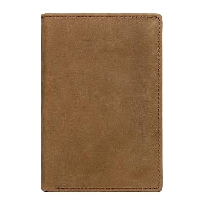 China Factory Wholesale Crazy Horse Anti-theft Leather Passport Holder Short Bifold Genuine Leather Wallet For Men for sale