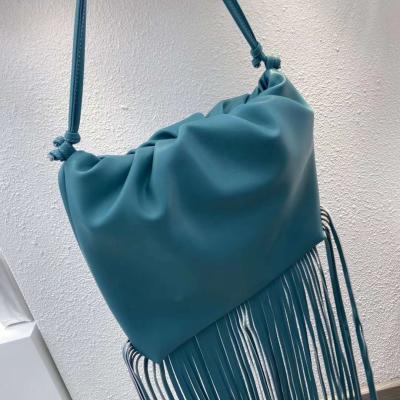 China China Women Messenger Bag 2020 Custom Fashion High Quality Handmade Faux Fringe Tassel Frosted Leather Bag for sale