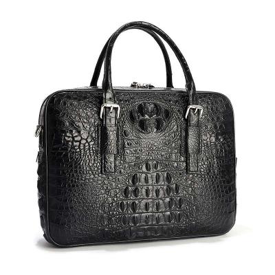 China Fashion Design Business Laptop Luxury Real Crocodile Computer Handbag Fashion Leather Men Bag Alligator Leather Briefcase for sale