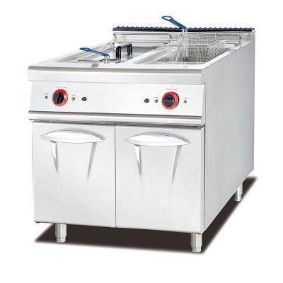 China 28L*2 Deli Chicken Frying French Fries Machine Electric Deep Fryer Corn Dog Chips Turkey Commercial Deep Fryers for sale